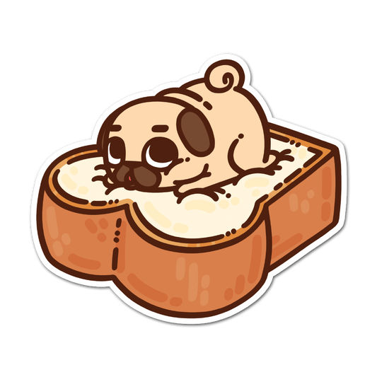 Roly Poly Doughy Puglie Sticker